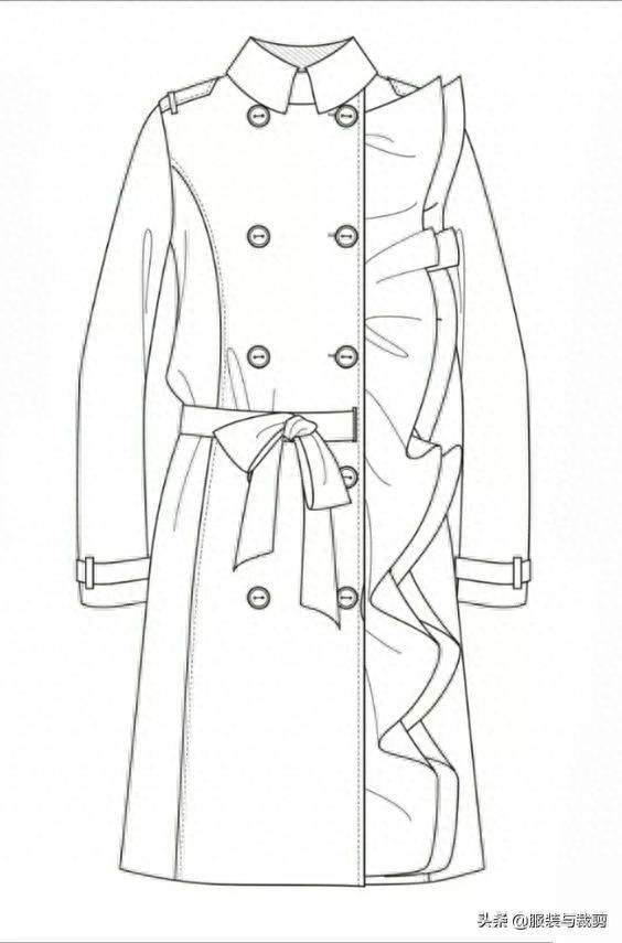 8款时尚服装设计线稿手绘图